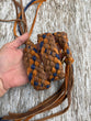 Handwoven Leather Handbag Strap, Braided Replacement Purse Handle with Fringe, Vintage Style Handbag Strap, Boho Leather Crossbody Strap