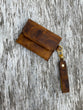 Rustic Leather Card Case, Leather Card Holder, Card Case, Keychain Wallet, Leather Wallet, Pull Up Leather case, Mustard Interior Color