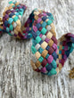 Gem Colored Gradient Handmade 8 Strand Flat Braided Leather Purse strap, Handcrafted Bag Strap, Colorful Leather Gift