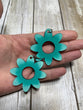 70's Retro Leather Burst Earrings