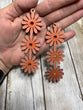70's Retro Leather Daisy Chain Earrings